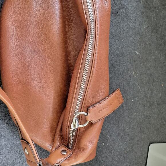 Michael Kors Brown Pebbled Leather Shoulder Bag Hobo Tote - Picture 7 of 12